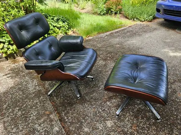 Eames style chair & ottoman