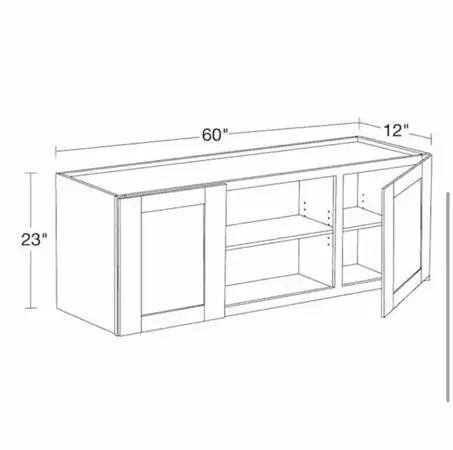Wall Cabinets. White, Green, or Blue 23 in. H x 60 in. W x 12 in. D Plywood with