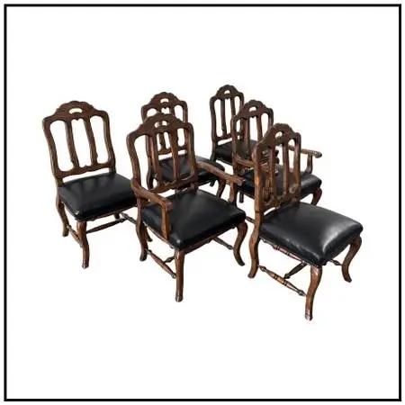 Guy Chaddock Melrose Collection Country English Black Leather Dining C