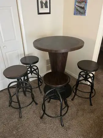 Table & Adjustable Stools (Must Sell ASAP)