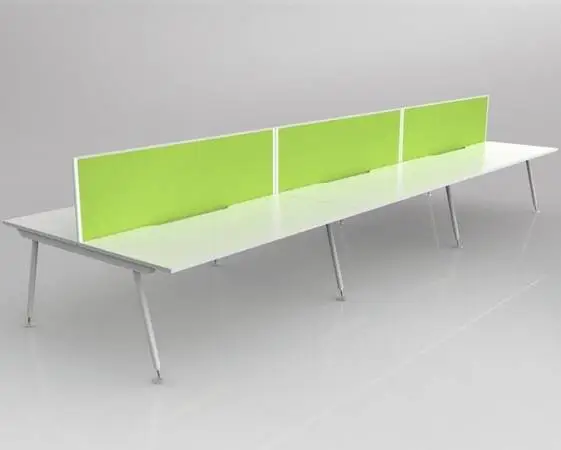 6-PERSON OPEN-CONCEPT CUBICLE TABLE SETUP