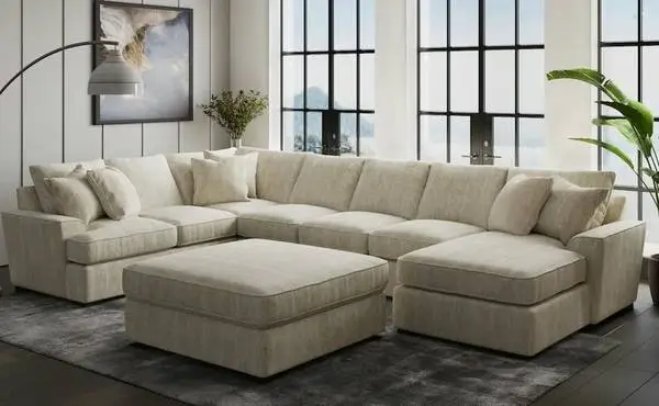 *NEW* STANTON - Feather Down Sectional Custom to Any Color, Any Size!