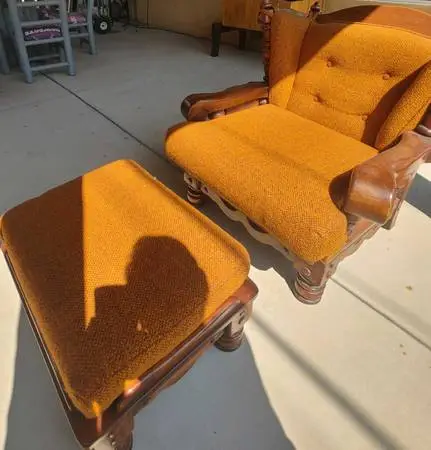 Antique Chair with Ottoman