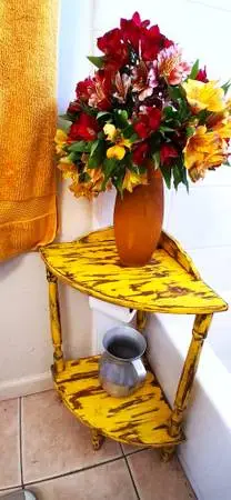 Cute Corner Table Handpainted, Water, Stain Resistant