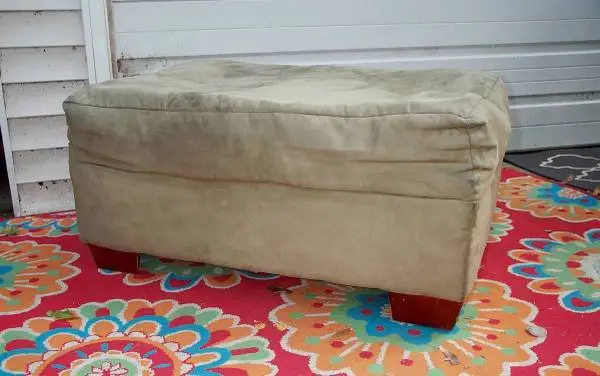 OTTOMAN Foot Rest Stool Bench Plush Dark Green Living Room Furniture