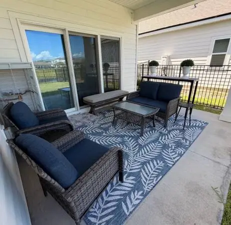 Premium 4 Pc Loveseat Patio Set, Blue