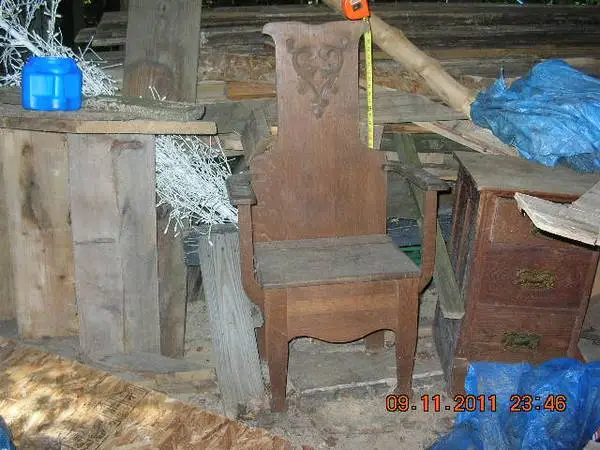 glass top tables , chair, antique hall tree