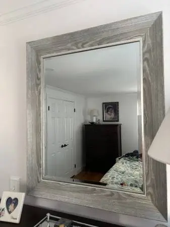 Framed beveled mirror