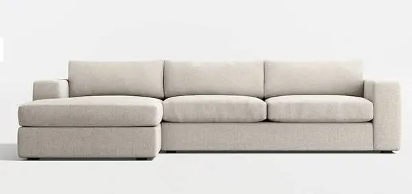 Crate and Barrel Oceanside 2-Piece Sectional Sofa with Chaise Lounge
