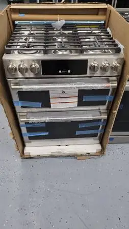 Brand new GE Cafe all gas 6 burner gas range with air fryer self cleaning and co