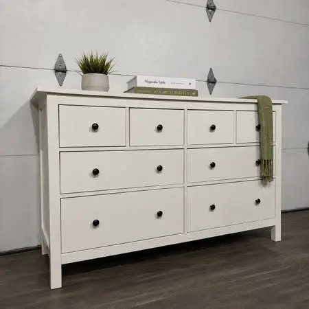 Like New IKEA HEMNES 8-Drawer Dresser, White Gloss