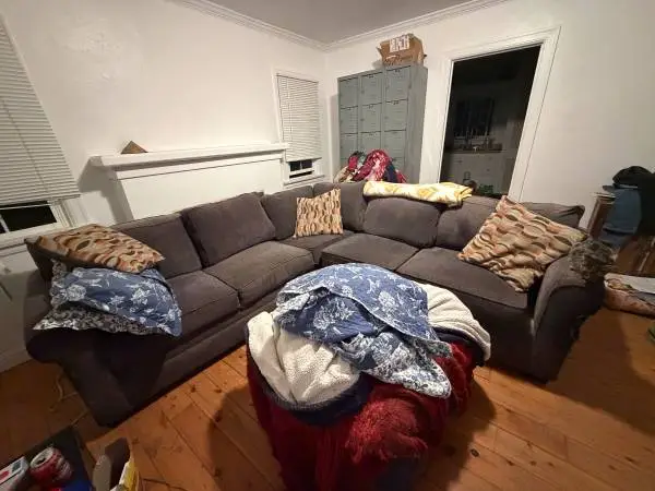 American Made, Locally Purchased Sectional with Custom Ottoman