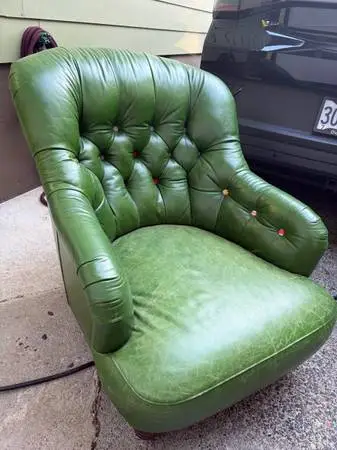 Anthropology Green leather chair