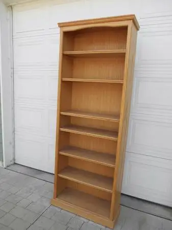Oak wood book shelf unit