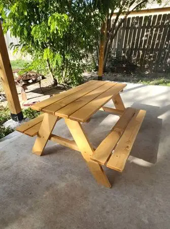 Handcrafted Childrens Wooden Picnic Table