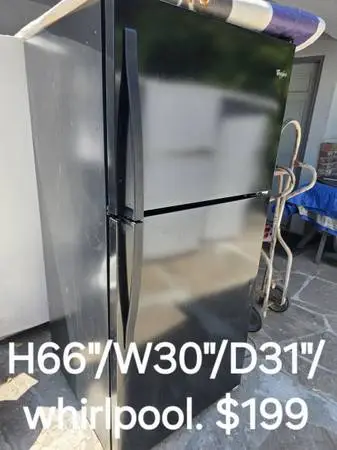 Full size black refrigerator
