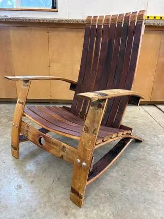 Adirondack Wine Barrel Oak Chair