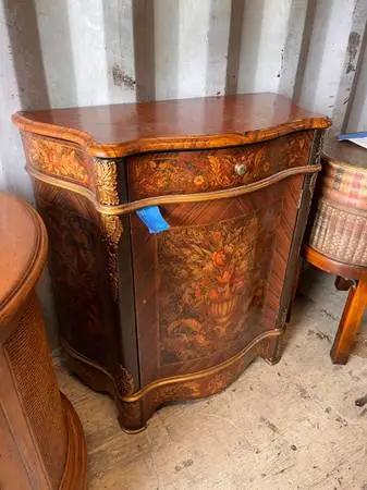 30W Dark Brown Entryway Table Foyer 1 Drawer Used Good Condition
