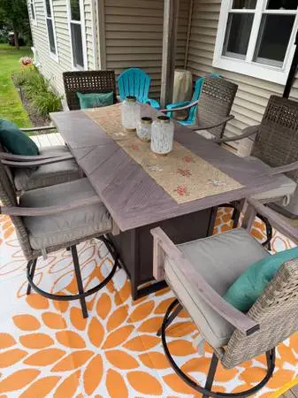 Patio Dining Table with built in Fireplace