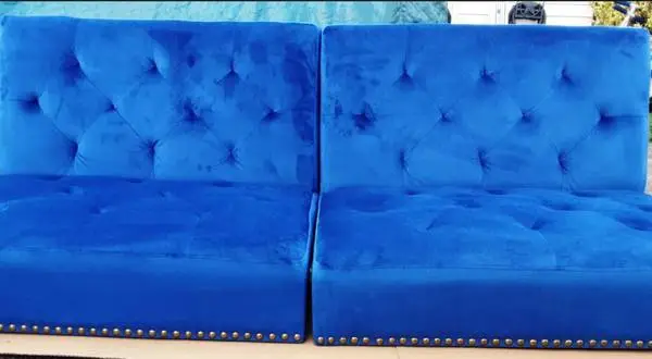 MID MODERN BLUE TUFTED SOFA BED