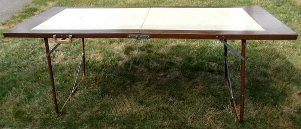 All-Luminum Products PA Vintage Metal Folding Table Rectangular