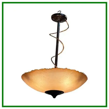 Lightspann Illumination Design Textured Amber Bowl Pendant