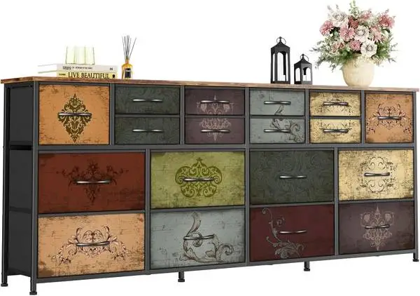 VASICAR 74.8 W Dresser for Bedroom, Wide TV Stand for 65, 75, 80 inch