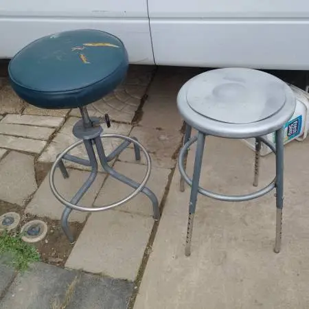 Stools, metal, adjustable heights, $12 each