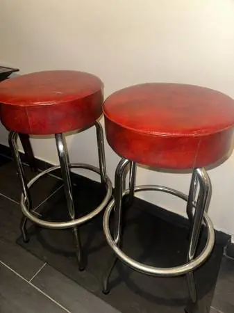 Pair of vintage red bar stools