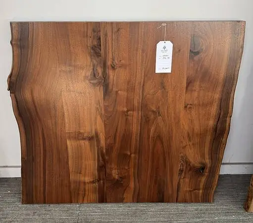 Price drop! Rustic live edge slab tabletop, solid black walnut