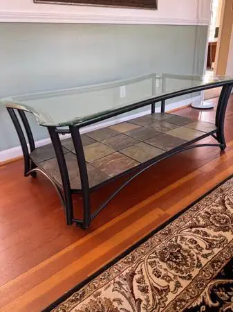 Stone tile coffee table 3 piece set