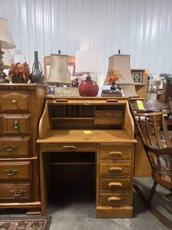 Oak Roll Top Desk