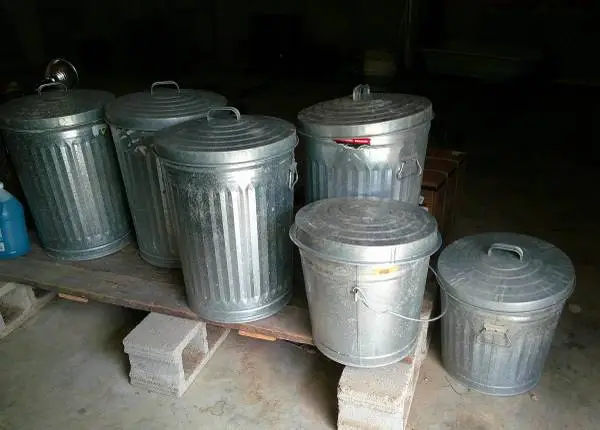 Galvanized Metal Trash Cans