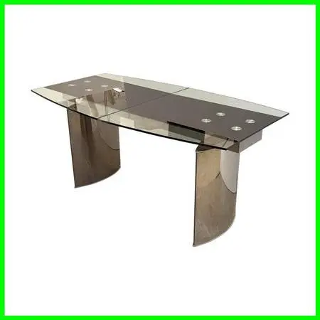 Modern Double Pedestal Extendable Glass Top Table. Estimate Price: $2,