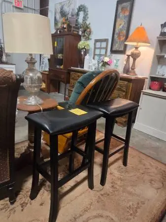 Set of 2-27 Black Bar Stools
