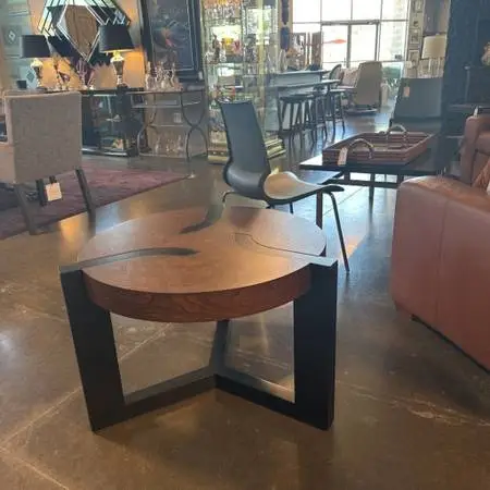 Round Dark Wood Inlay Legs - 30X20.5H