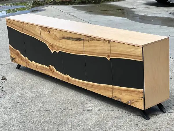 Modern live edge credenza