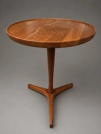 Mid Century Danish Modern Diminutive Teak Tripod Table