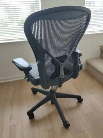 REDUCED! Herman Miller Aeron Chair w/PostureFit Upgrade & Leather Arms