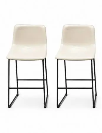 2pcs cream colored bar stools
