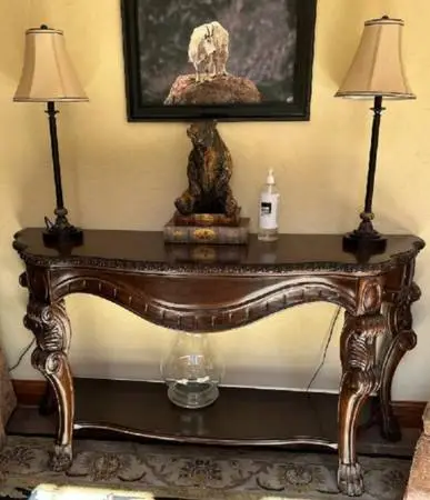 Large Heavy wooden side or sofa table