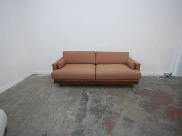 Custom Chennile Fabric Sofa in Rust $599.00 75W x 33 D x 33 H
