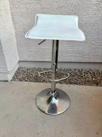 1-Costway Swivel Bar Stools Adjustable PU Leather/ Backless