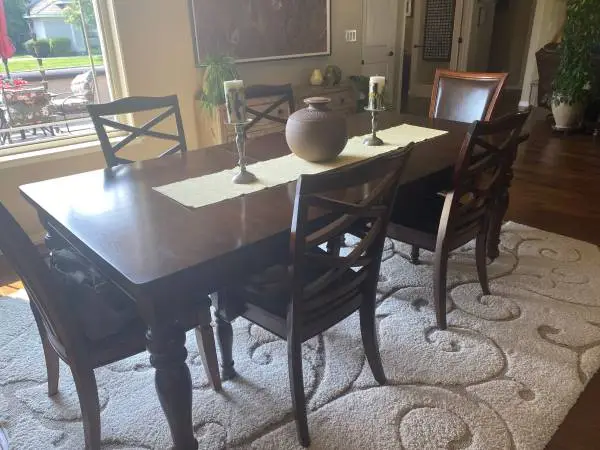 70” Ashley Dining Table and six chairs