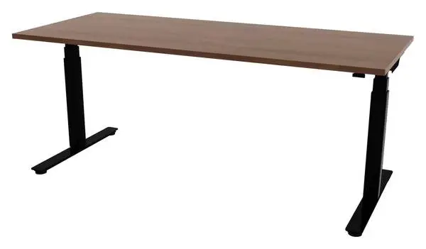 2 NEW Sit Stand Height Adjustable Walnut Desk w/File Cabinet