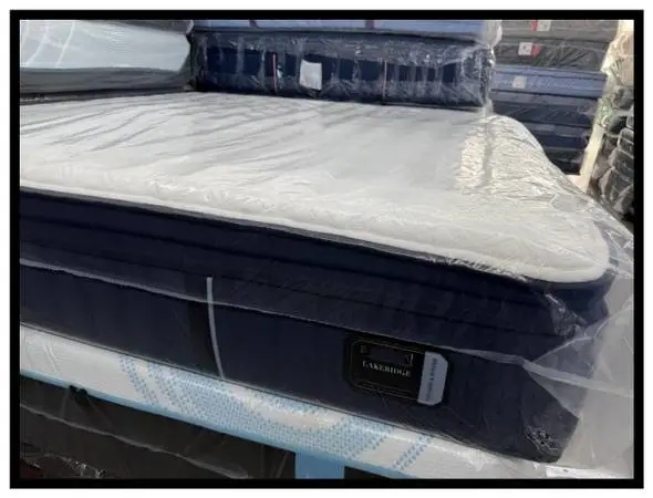 King Size Stearns & Foster Lakeridge Pillow Mattress & Box Bed
