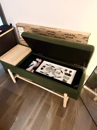 Beautiful forest green storage bench for living room bedroom