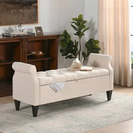 Maconay Flip Top Upholstered Storage Bench
