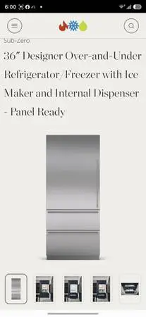 Brand new 36-in Sub-Zero built-in panel ready refrigerator