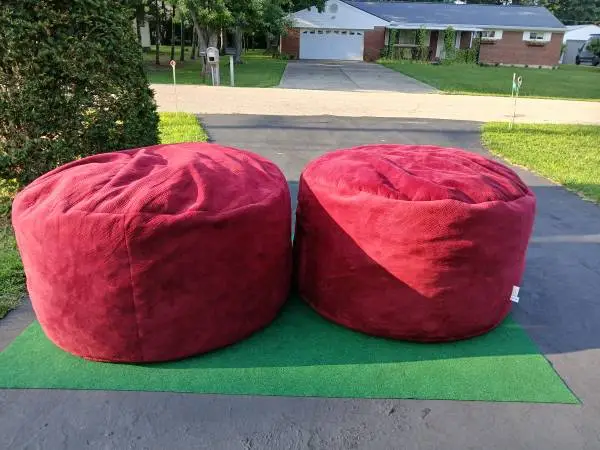 Big Joe Lux Bean Bag Chairs Red Velvet 48 $30 each take one or both